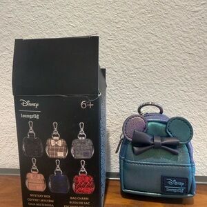 NWT Disney Loungefly Iridescent Purple & Green Mini Bag Charm Keychain